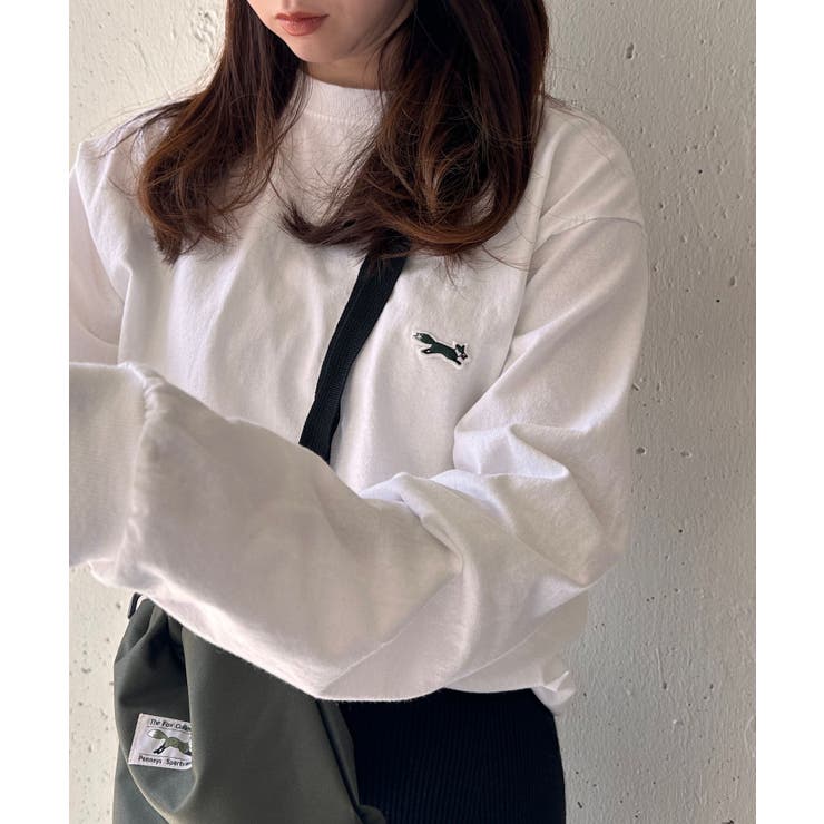 THE FOX】 basic Crew ls tee キツネワッペンTシャツ[品番