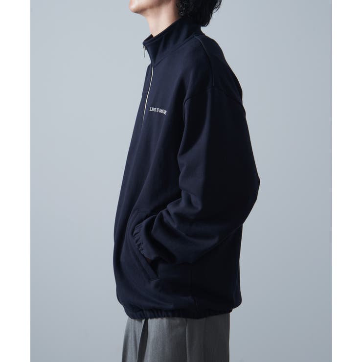 ワンポイント刺繍フルジップスウェット LESS IS[品番