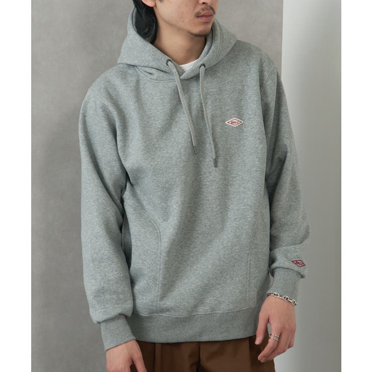グレー | 【BALL】T/C裏起毛 ワッペン付きプルパーカー 64536 | SETUP7【MEN】