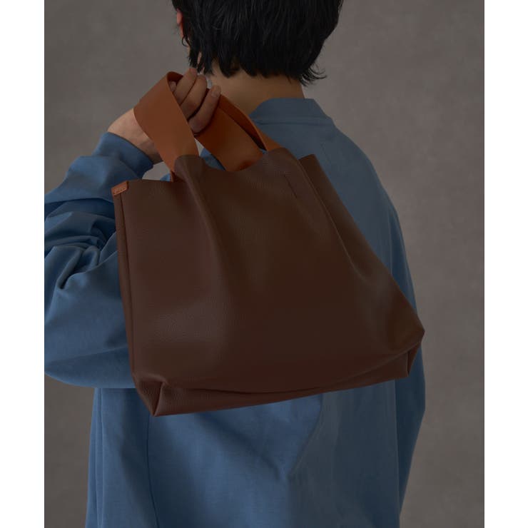 MAISON CLUB】バイカラーPUレザートートバック M[品番