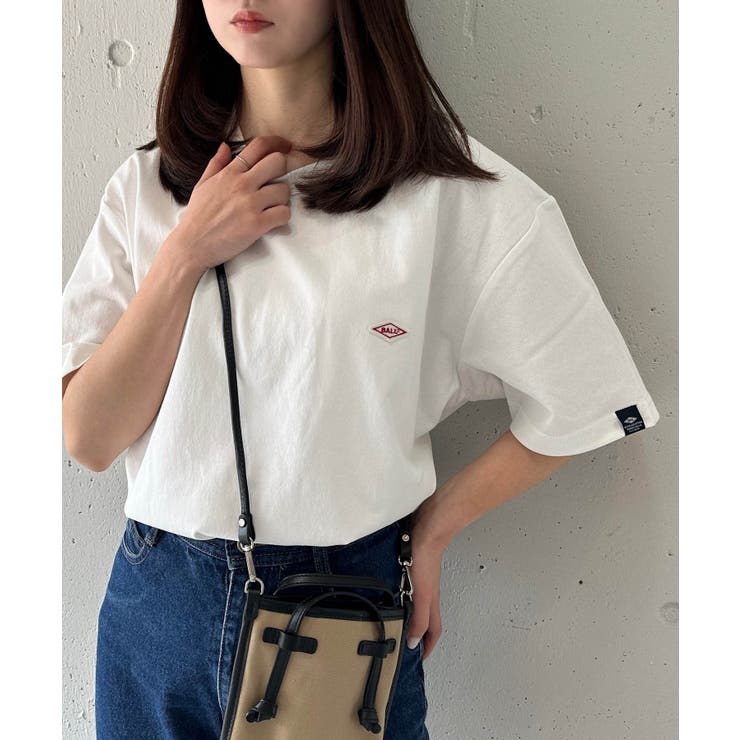 ホワイト | 【BALL】別注 ワンポイントワッペンTシャツ | SETUP7【WOMEN】