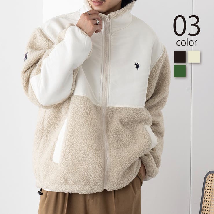 ワンポイントロゴ ポニー刺繍 ボアジャケット | SETUP7【MEN】 | 詳細画像1 