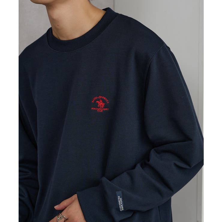 ネイビー | 【SANTA BARBARA】T/C裏毛 ワッペントレーナー | SETUP7【MEN】