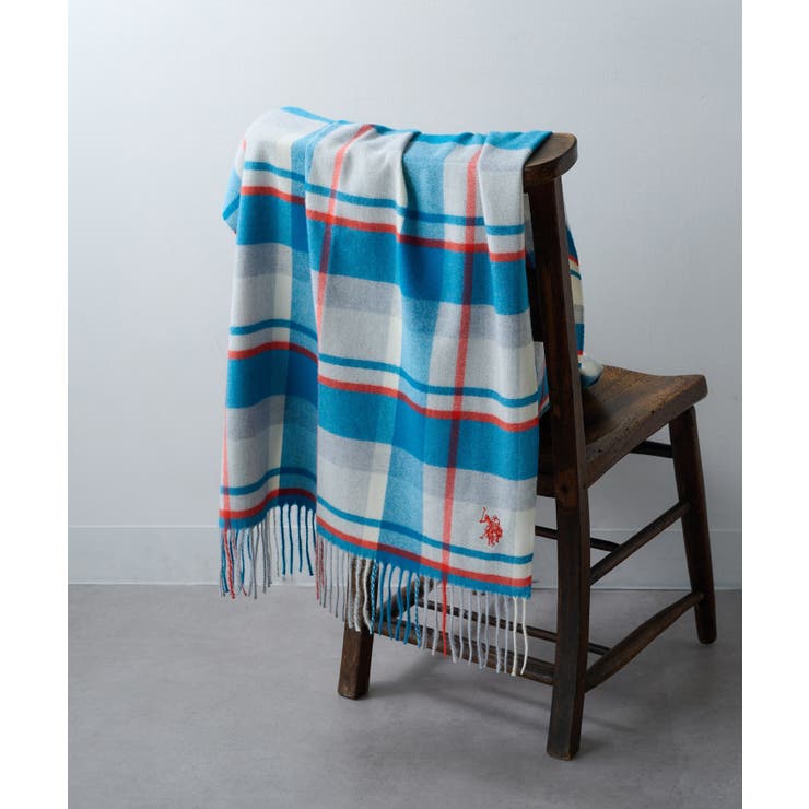 ブルー | 【U.S. POLO ASSN.】カシミヤタッチ チェック | SETUP7【WOMEN】