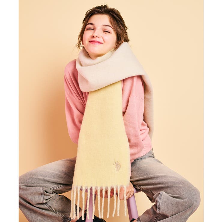 【U.S. POLO ASSN.】ブークレ Wフェイスマフラー | SETUP7【WOMEN】 | 詳細画像9 