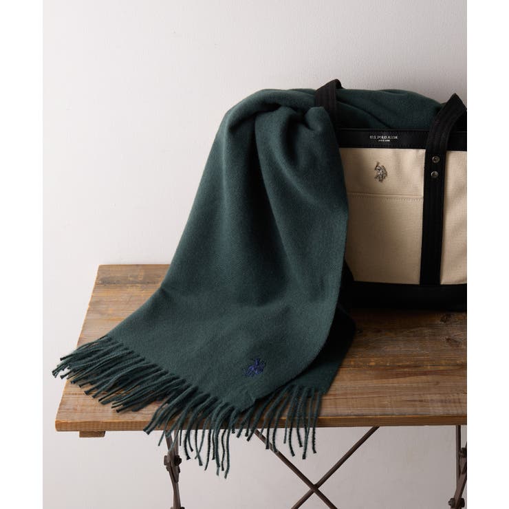 ダークグリーン | 【U.S. POLO ASSN.】カシミヤタッチ  無地 | SETUP7【WOMEN】