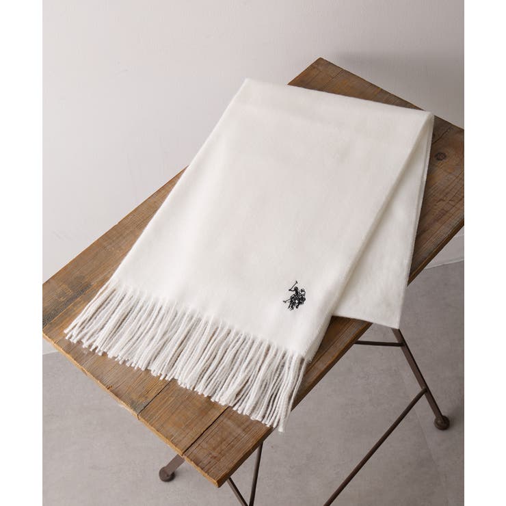 ホワイト | 【U.S. POLO ASSN.】カシミヤタッチ  無地 | SETUP7【WOMEN】