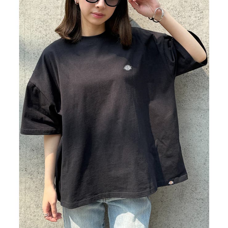ブラック | 【Dickies】ワンポイント プリントTシャツ 5222-TTMDK1 | SETUP7【WOMEN】