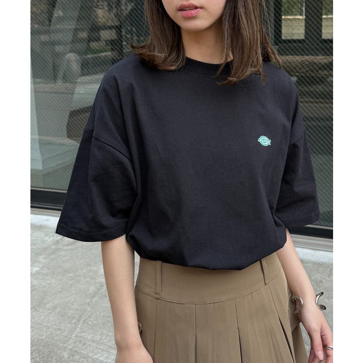 ブラック系1 | 【Dickies】ワンポイント プリントTシャツ 5222-TTMDK1 | SETUP7【WOMEN】