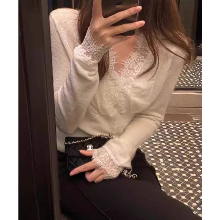 【SETUP7】レースドッキングニットカーディガン KNF149 | SETUP7【WOMEN】 | 詳細画像7 