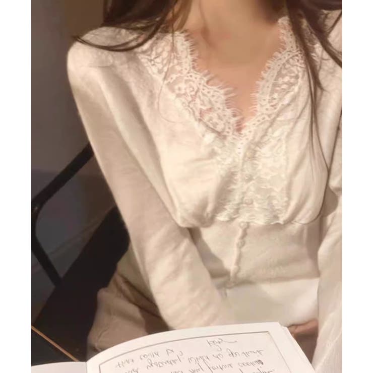 【SETUP7】レースドッキングニットカーディガン KNF149 | SETUP7【WOMEN】 | 詳細画像8 