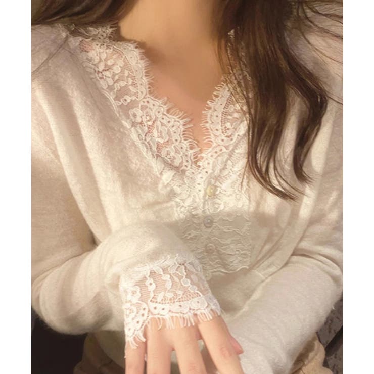 【SETUP7】レースドッキングニットカーディガン KNF149 | SETUP7【WOMEN】 | 詳細画像9 