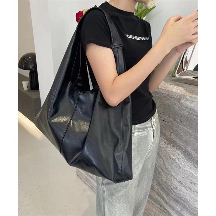 ブラック | 【SETUP7】大容量肩掛けトートバッグ KNF144 | SETUP7【WOMEN】