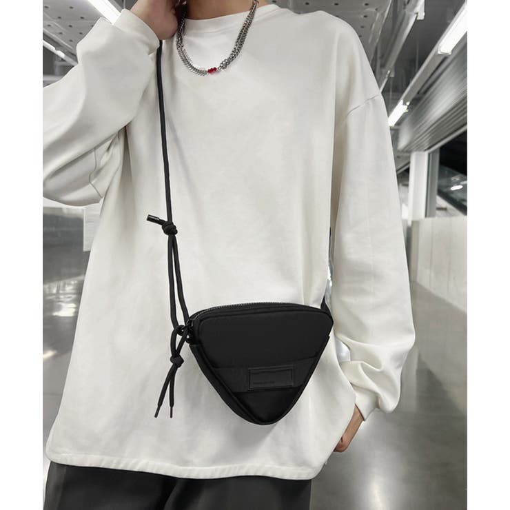 ブラック | 【SETUP7】ナイロントライアングルミニショルダーバッグ フェス アウトドア | SETUP7【MEN】