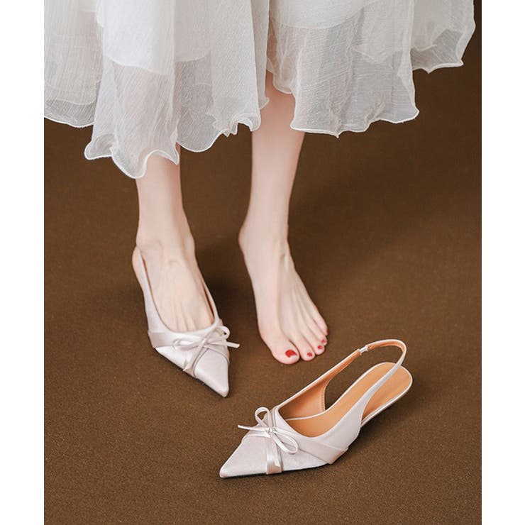 【SETUP7】ポインテッドトゥサテンリボンパンプス KNF151 | SETUP7【WOMEN】 | 詳細画像2 