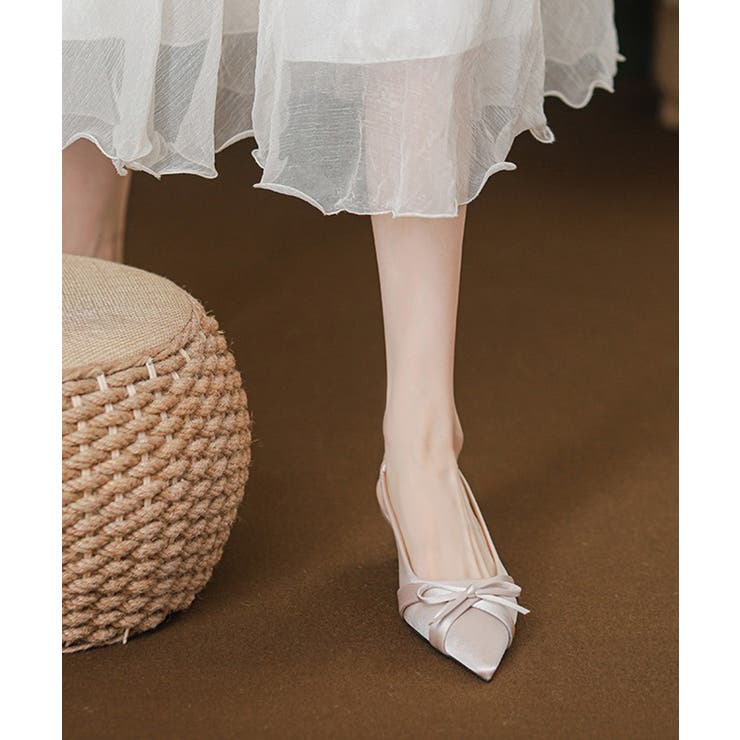 【SETUP7】ポインテッドトゥサテンリボンパンプス KNF151 | SETUP7【WOMEN】 | 詳細画像4 