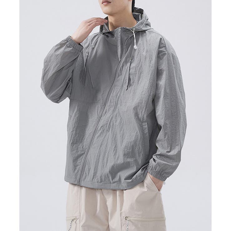 グレー | 【SETUP7】UVテックアシンメトリージップパーカー KNF151 | SETUP7【MEN】