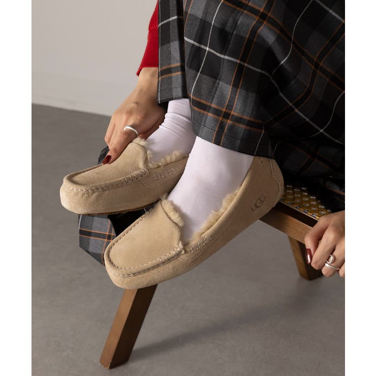 【UGG】ANSLEY ウールボアスリッポン ローファー モカシン アンスレー