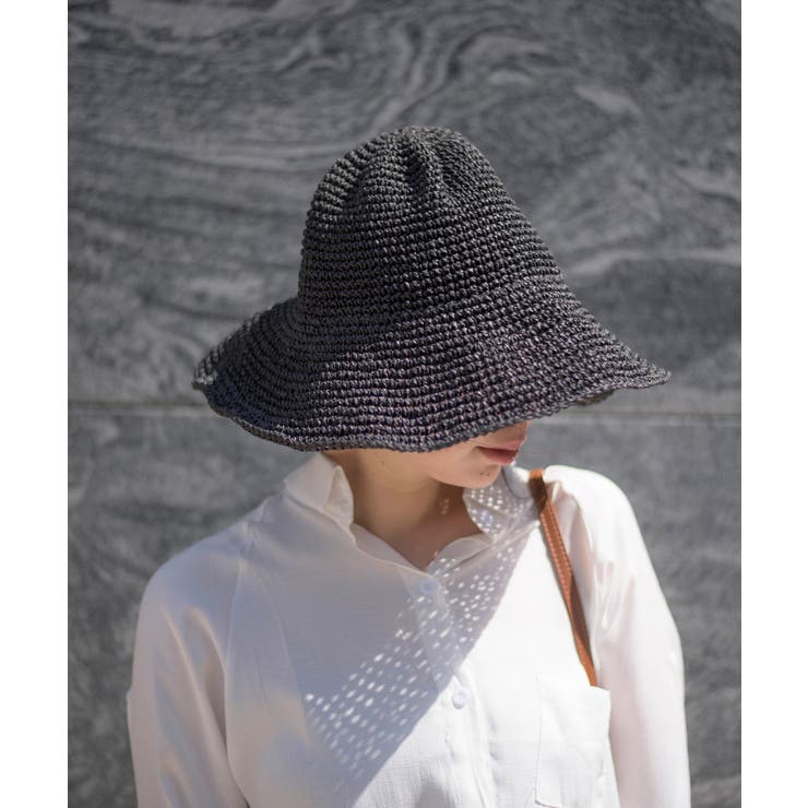 ブラック | 【SETUP7】全4型から選べるバリエーション豊富の麦わらペーパーハット 帽子 … | SETUP7【WOMEN】