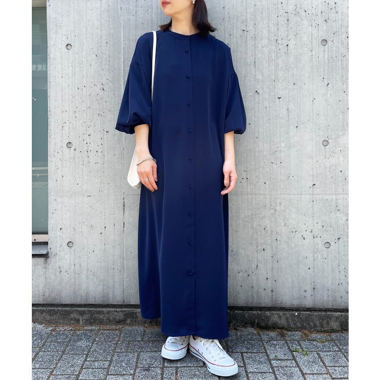 ネイビー | 1枚でおしゃれに着こなせる、ANTIQU Aライン | SETUP7【WOMEN】