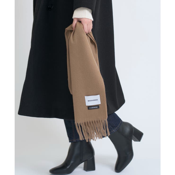 オーガニックカシミヤミックスマフラー 無地 カシミア[品番