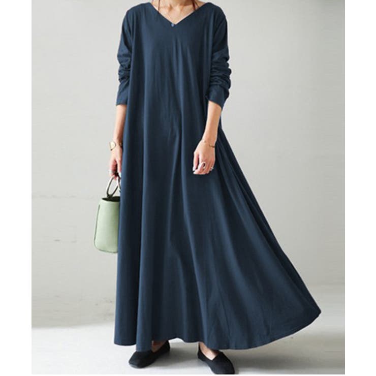 ブルー | 「累計お気に入り5000人突破！」 Vネック オーバー | SETUP7【WOMEN】