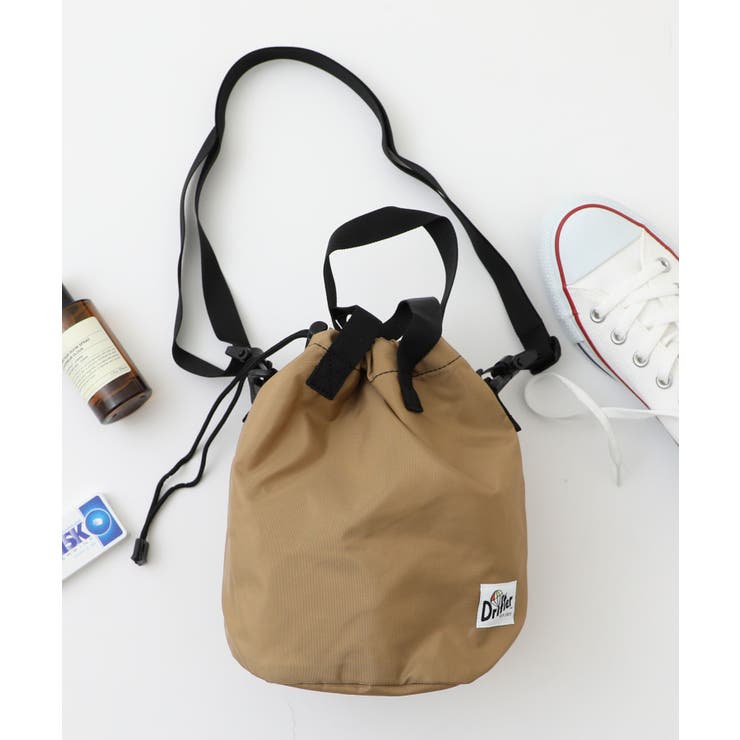 DRAWSTRING POUCH ドリフター円マチドローストリングショルダーバッグ