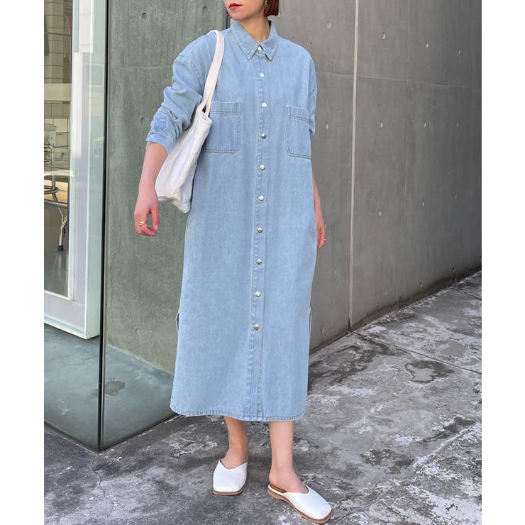 MAISON BREEZE】デニムシャツワンピース 【手洗い可】[品番