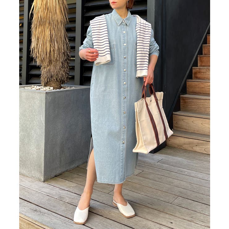 MAISON BREEZE】デニムシャツワンピース 【手洗い可】[品番