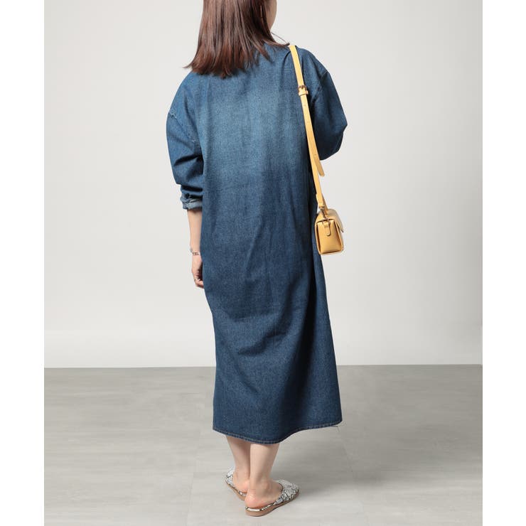 osharewalker ロング シャツワンピース レディース デニム