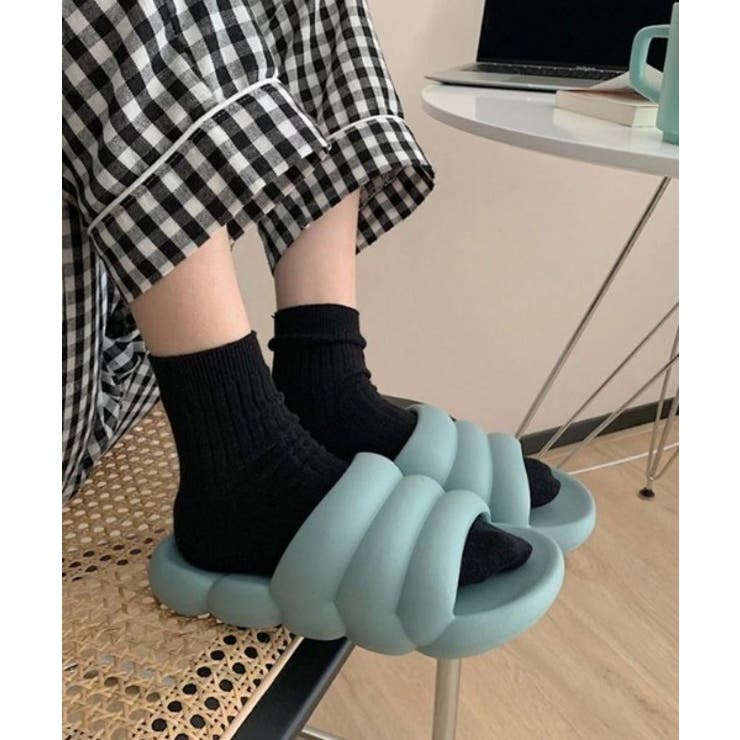 サックスブルー | 【SETUP7】やわらか厚底ルームスリッパ JIP | SETUP7【WOMEN】