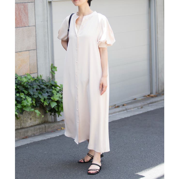 ZAC POSEN パフスリーブ ワンピース ヌードベージュ サイズ40 ZAC