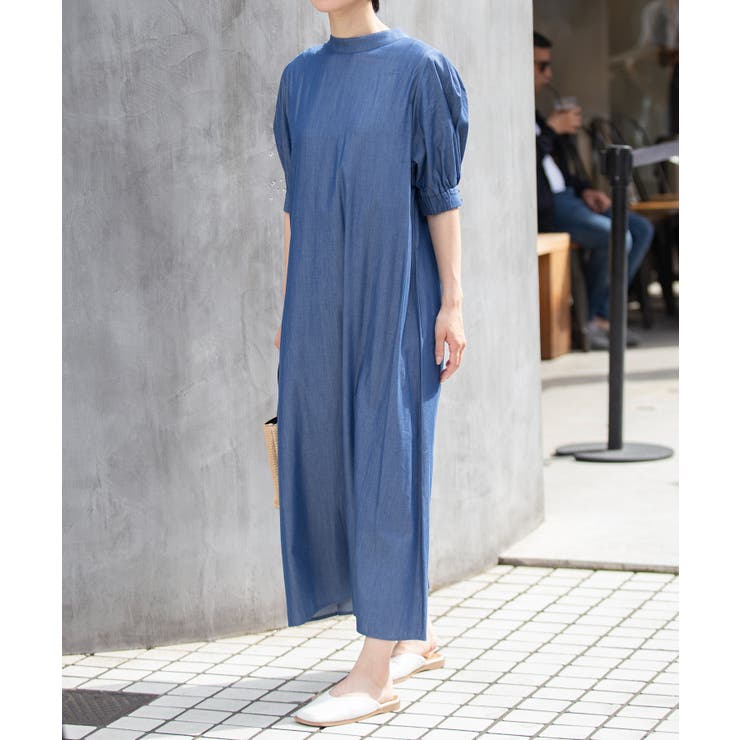 インディゴブルー | 【SETUP7】SPECIALラウンドネックパフスリーブワンピース | SETUP7【WOMEN】