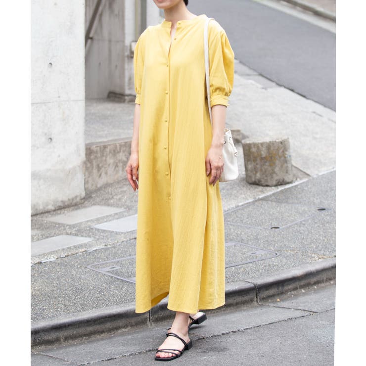 イエロー | 【SETUP7】SPECIALラウンドネックパフスリーブワンピース | SETUP7【WOMEN】