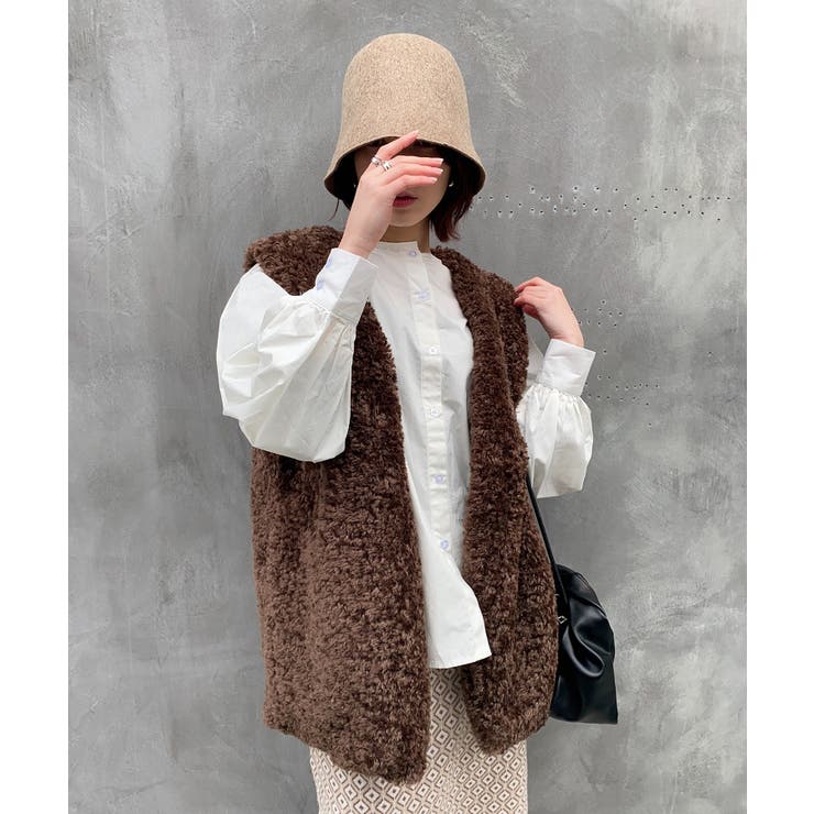 繊細なプードルファーが魅力。【SETUP7】ポケット付きファーベスト | SETUP7【WOMEN】 | 詳細画像18 