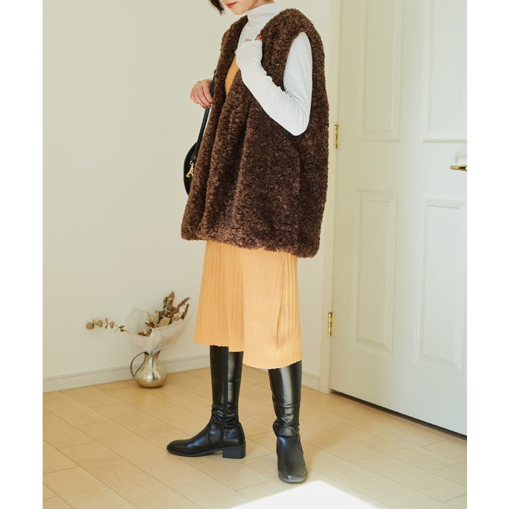 繊細なプードルファーが魅力。【SETUP7】ポケット付きファーベスト | SETUP7【WOMEN】 | 詳細画像20 