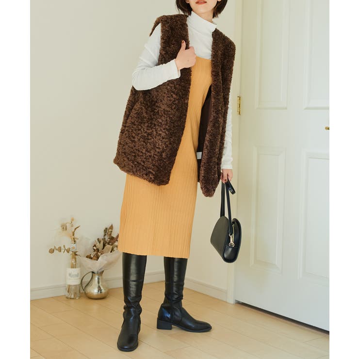 繊細なプードルファーが魅力。【SETUP7】ポケット付きファーベスト | SETUP7【WOMEN】 | 詳細画像23 