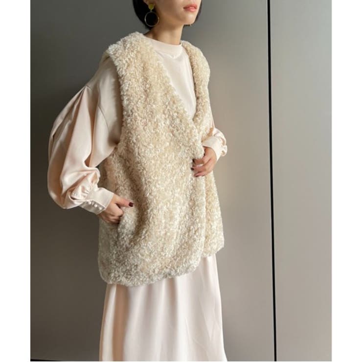 繊細なプードルファーが魅力。【SETUP7】ポケット付きファーベスト | SETUP7【WOMEN】 | 詳細画像8 