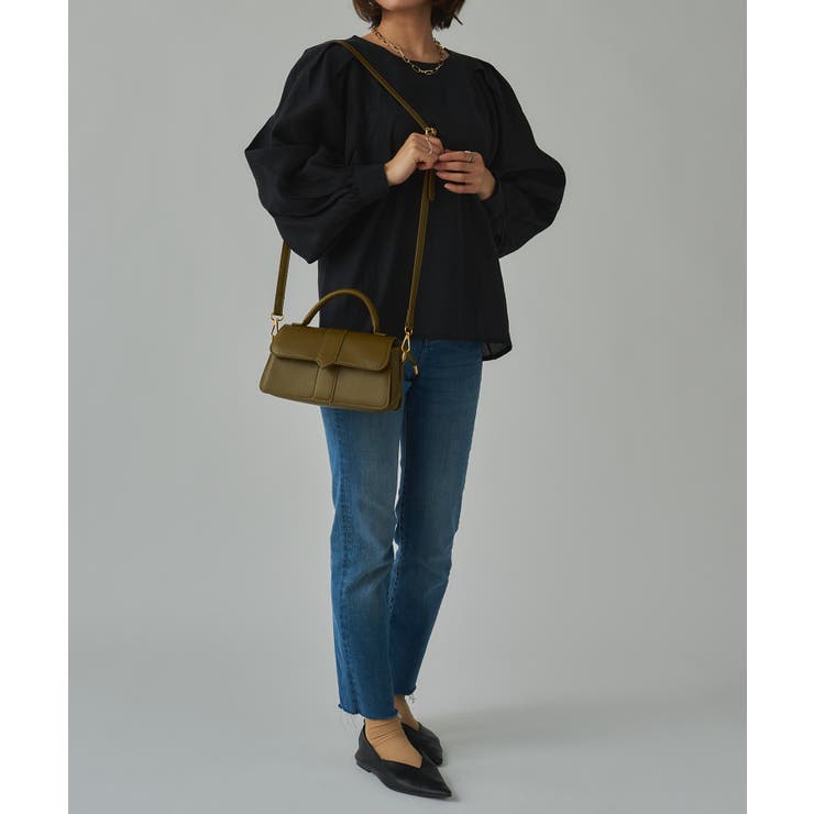 クラシックPUレザー2WAYショルダーバッグ ハンドバッグ KNF[品番