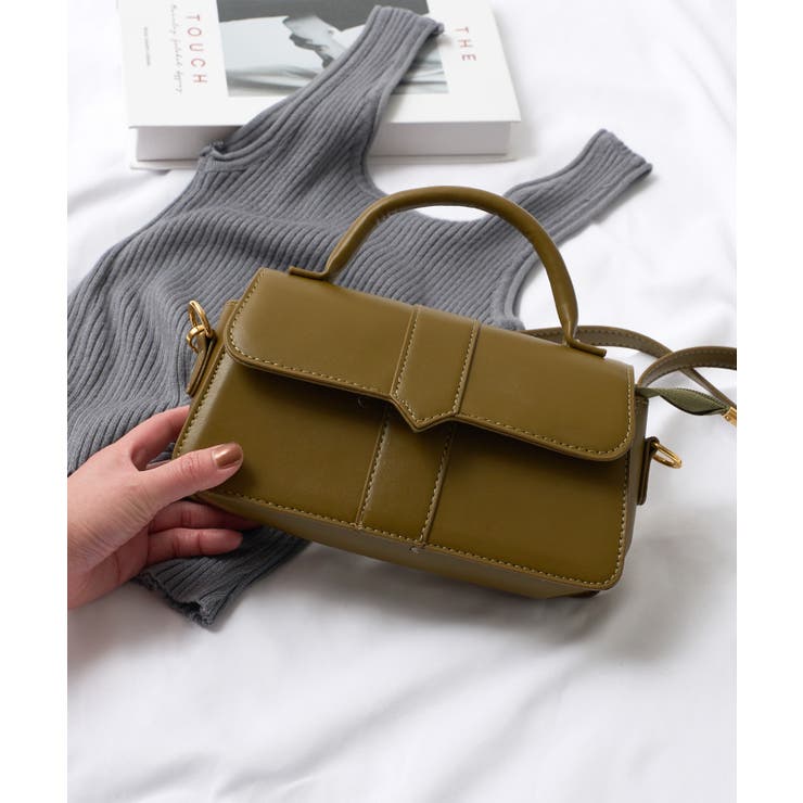 クラシックPUレザー2WAYショルダーバッグ ハンドバッグ KNF[品番