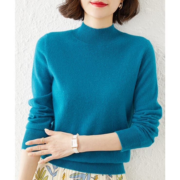ターコイズブルー | 【SETUP7】ウールライクモックネックニット SCCH266 | SETUP7【WOMEN】