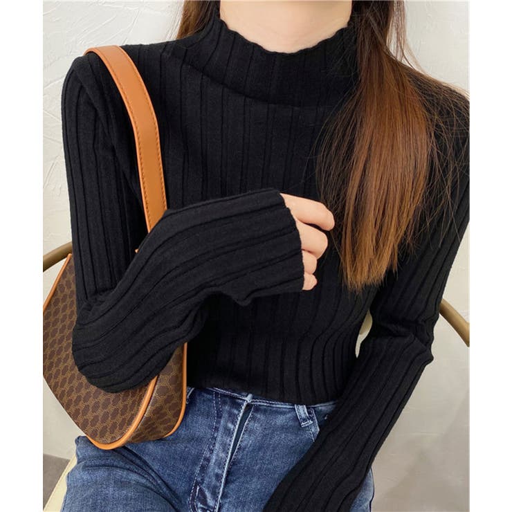 ブラック | 【SETUP7】ワイドリブモックネックニット SCCH266 | SETUP7【WOMEN】