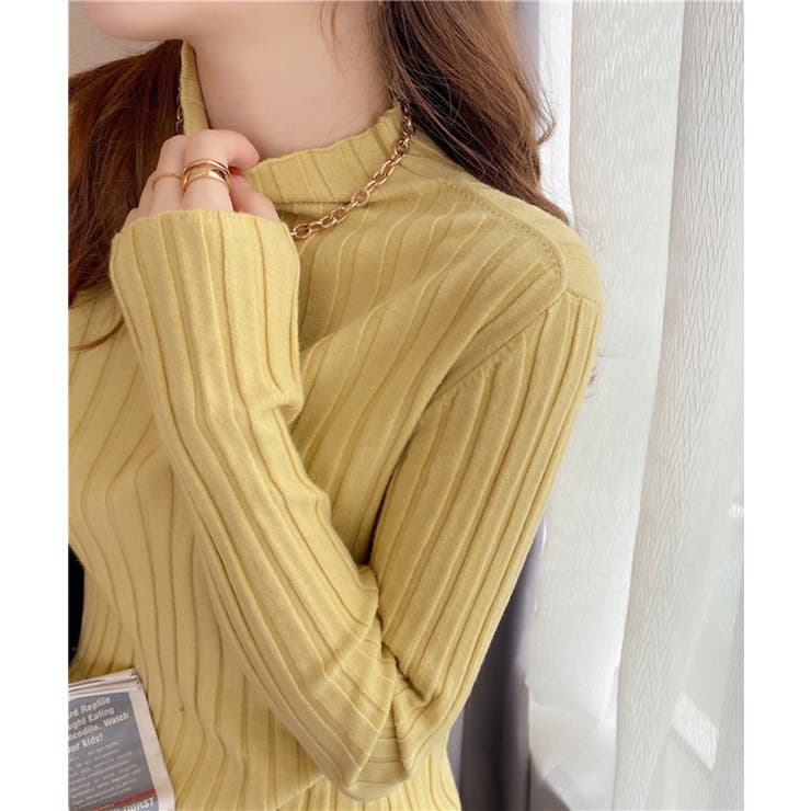 イエロー | 【SETUP7】ワイドリブモックネックニット SCCH266 | SETUP7【WOMEN】