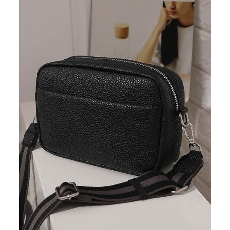 SETUP7】フェイクレザー配色ストラップショルダーバッグ KNF[品番