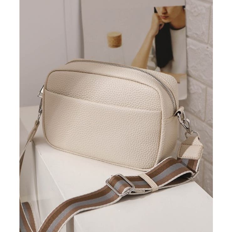 SETUP7】フェイクレザー配色ストラップショルダーバッグ KNF[品番