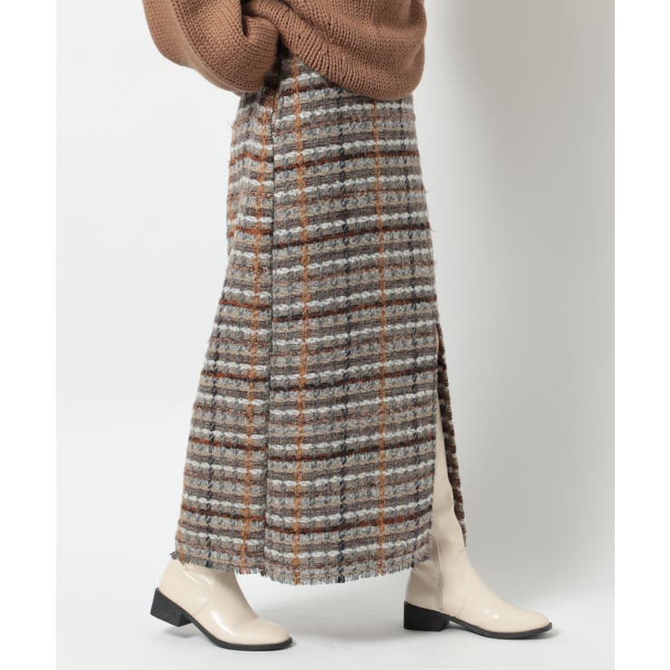 グレー | 【SETUP7】ラメ入りカラーも選べる！ツイードナロースカート trc | SETUP7【WOMEN】