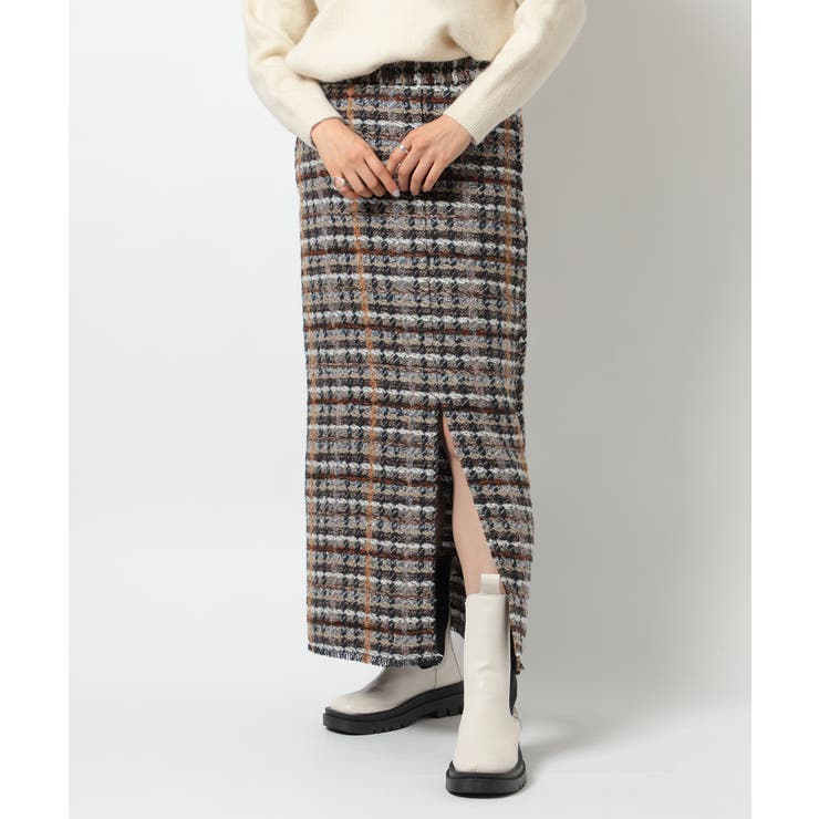 ネイビー | 【SETUP7】ラメ入りカラーも選べる！ツイードナロースカート trc | SETUP7【WOMEN】