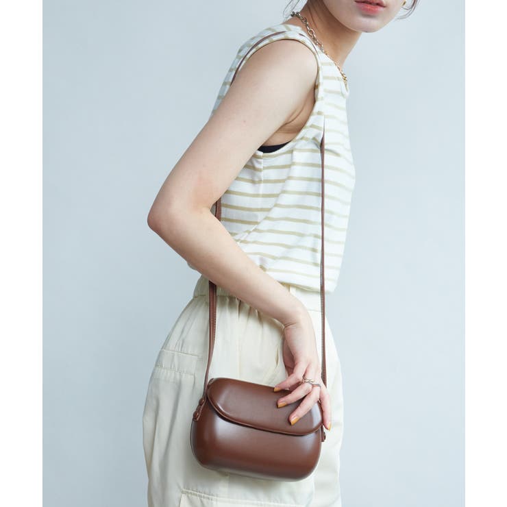 【SETUP7】PUレザーラウンデッドサドルバッグ ショルダーバッグ KNF | SETUP7【WOMEN】 | 詳細画像4 