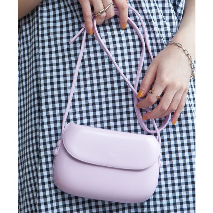 パープル | 【SETUP7】PUレザーラウンデッドサドルバッグ ショルダーバッグ KNF | SETUP7【WOMEN】