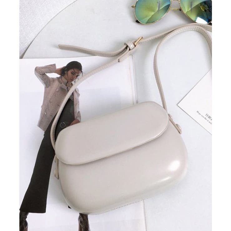 ホワイト | 【SETUP7】PUレザーラウンデッドサドルバッグ ショルダーバッグ KNF | SETUP7【WOMEN】